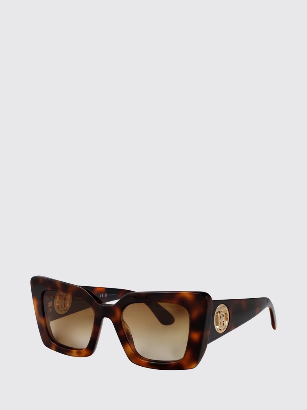 Burberry Tortoiseshell Brown Square Sunglasses with Logo - Picture 3 of 12